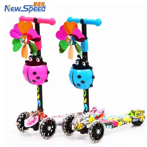 Kids Scooter with Adjustable Height Toddler Scooter, Lean to Steer, Light Up 3-Wheels, Shock Absorption Design, Scooter for Kids Age 3-10 Balance Training