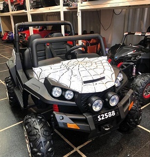 Electric Ride-On Car Red/White Painted Spider - Image 3